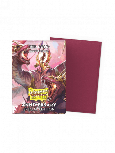 100 Dragon Shield Sleeves (Matte Dual Red/Gold)