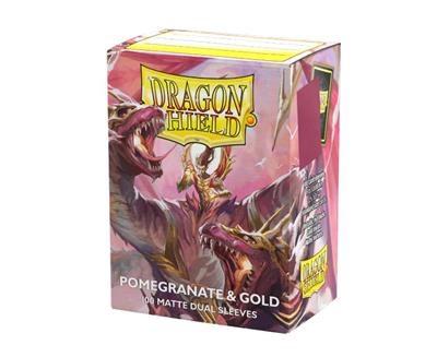 100 Dragon Shield Sleeves - Matte Dual Pomegranate/Gold