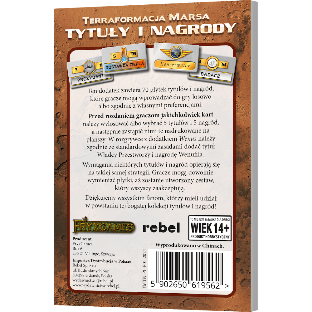 Terraformacja Marsa: Tytuły i nagrody