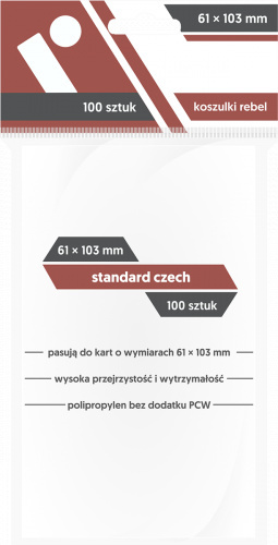 Koszulki na karty Rebel (61x103 mm) "Standard Czech", 100 sztuk